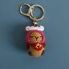 Cute Knitted Capybara Keychains Creative Knitting Capybara Doll Crochet Keyrings for Car Keys Kapibala Keychain for Bag Pendant