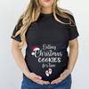 Eating Christmas Cookies For Two Maternity Shirt Pregnancy Xmas Gift Top T-5242