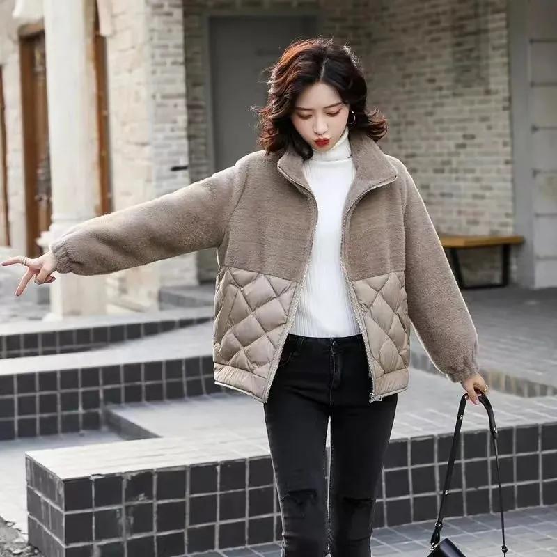 Herbst- und Wintermode Kurze Steppjacke Jacke Damen Kleiner Duft Locker und Dünn Allround-Steppjacke