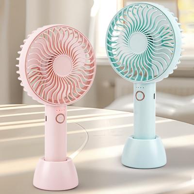 Portable Handheld Fan 4 Speed Wind Small Personal Fan with Detachable Base USB Rechargeable Desk Fan for Travel Beach Makeup Office