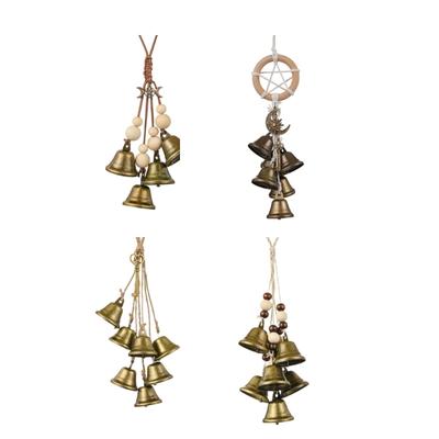 Eleganti Campanelli a Vento in Legno e Metallo Campane Appese Decorative Ciondolo per Soggiorno Giardino Decorazione Matrimonio
