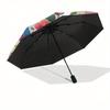 Stitch,Flowers Themed folding umbrella, the best choice for gift giving, 8 ribs, casual, durable, lightweight and portable travel umbrella,