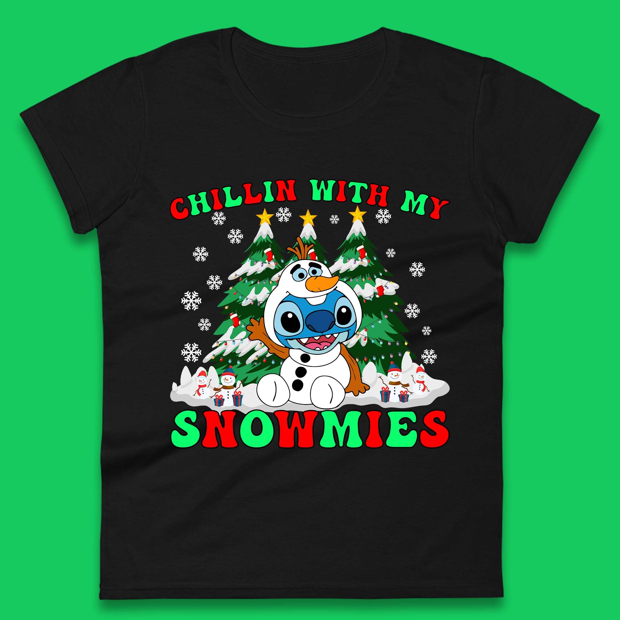 Snowman Stitch Christmas Womens T-Shirt Mens Tops Tees Unisex S