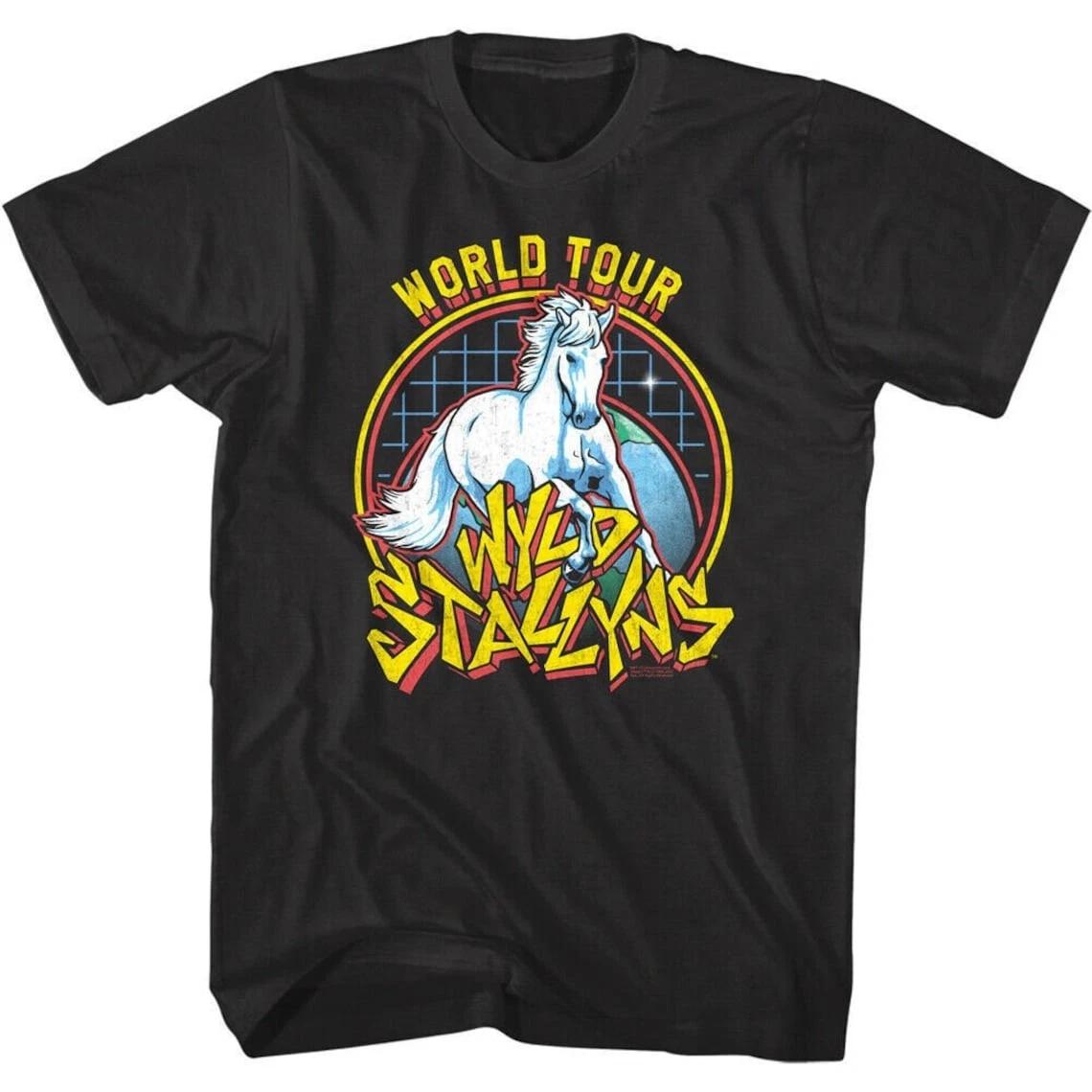WYLD STALLYNS Shirt World Tour Bill and Ted Movie Logo Graphic Tees L
