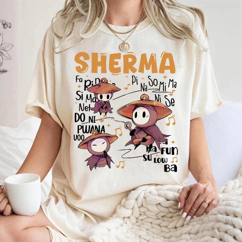 Sherma Song Shirt Hollow Knight Silksong Tee Team Cherry Game Clothing Short Sleeve Shirt Unisex Unisex Women AllSeason Clothing