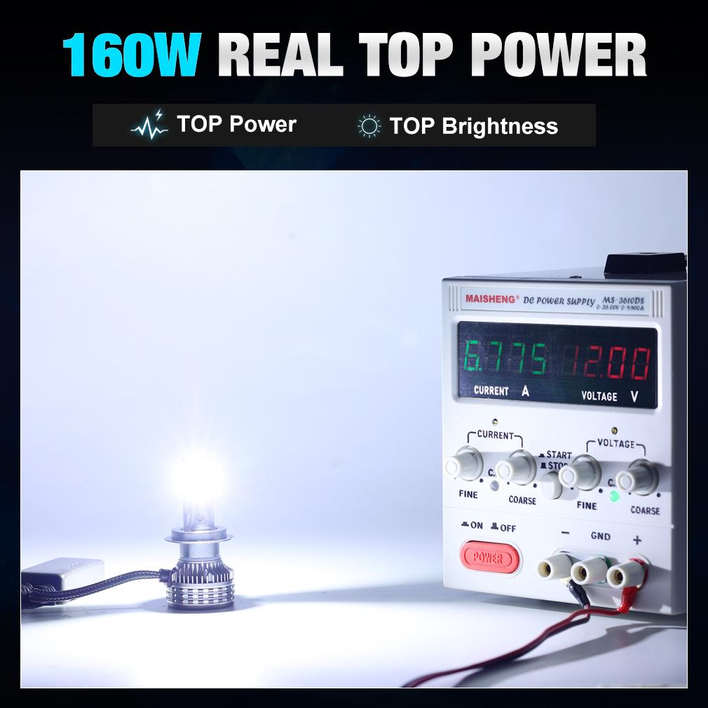 2ks 60000LM H7 LED H1 Canbus H4 H11 H8 9005 HB3 9006 HB4 9012 Hir2 Žárovky do automobilových světlometů CSP Čtyři měděné trubky 6500K Bílá Auto světlomet