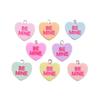 Heart-Shaped Lettered Resin Earrings & Keychain Pendant Jewelry Accessories