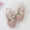 Children's Summer Sandals Chic Rhinestone Girl's High Heel Shoes Fashion Kids Princess Versatile Dress Sandals for Party Wedding