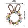 Easter Bunny Wreath Artificial Floral Eggs Cute Garland Easter Bunny Decorations Wreaths for Porch Home Farmhouse Party Holiday