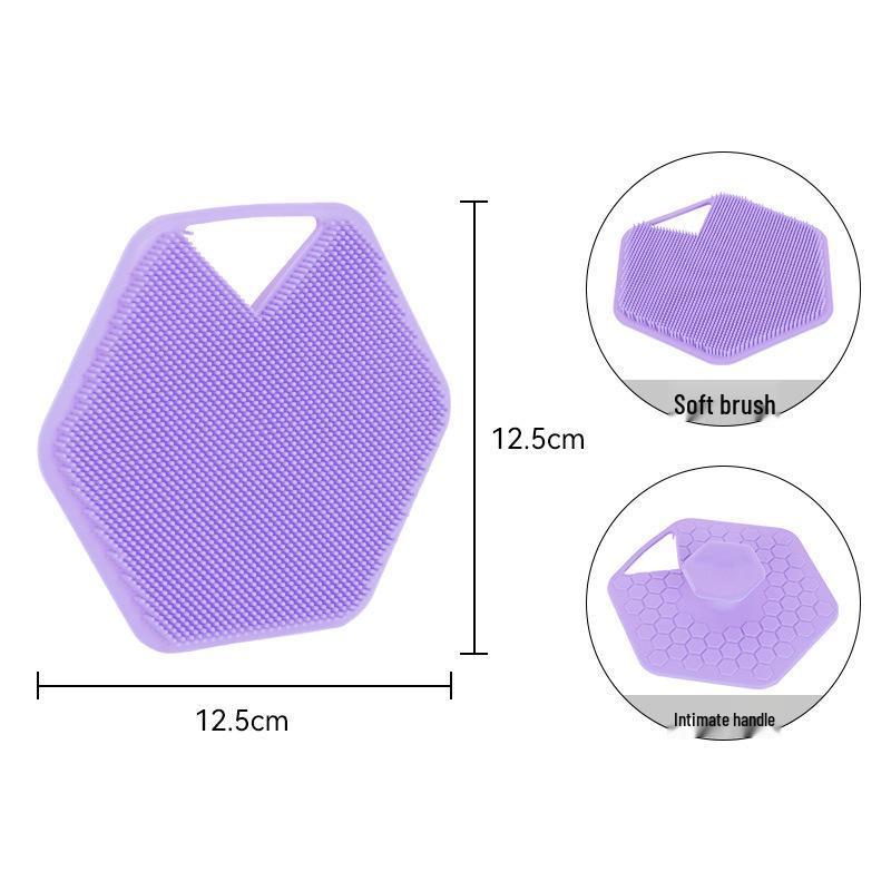 Silicone Double-Sided Bath Massage Brush with Long Handle