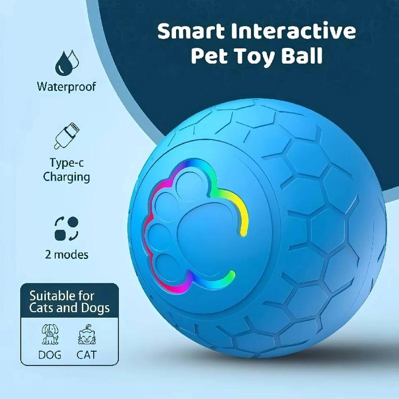 Intelligenter Hund Interaktiver Spielzeugball Elektronischer Haustier-Spielzeugball USB Automatischer Hüpfender Rollender Spielzeugball Mit RGB-Lichtern Welpen Katze Produkt