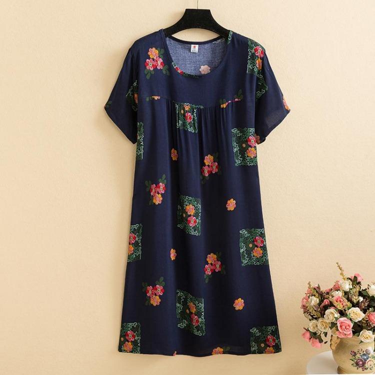 Elegant Summer Loose Long Dresses Women Oversize Short Sleeve Dress