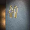 Acrylic Adhesive Backed Men's and Women's Bathroom Sign, Bathroom Door Signs, Restroom Signs for Business,Bathroom Signage (Golden)