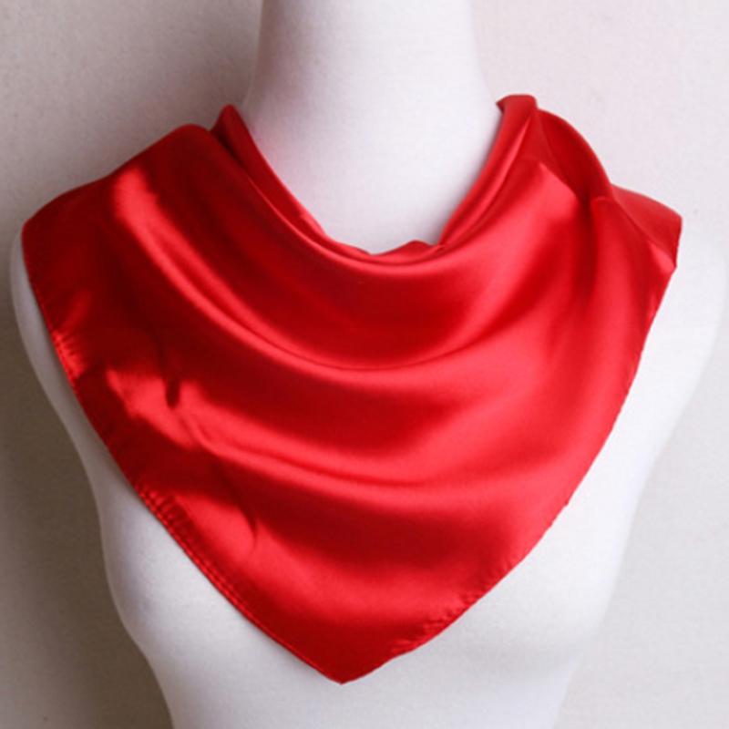 WZCX 60*60cm Damen Einfarbig Seidenschal Frühling Herbst Mode Neu Einfache Quadratische Schals für Damen Damenschal
