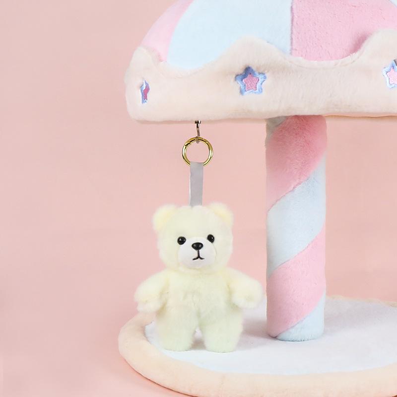 Cute Bear Plush Toy with Backpack and Charming Outfit 14 cm