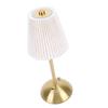 Small Pleated Table Lamp Iron Fabric Soft Lighting Bedside Nightstand Desk Lamp for Bedroom Living Room
