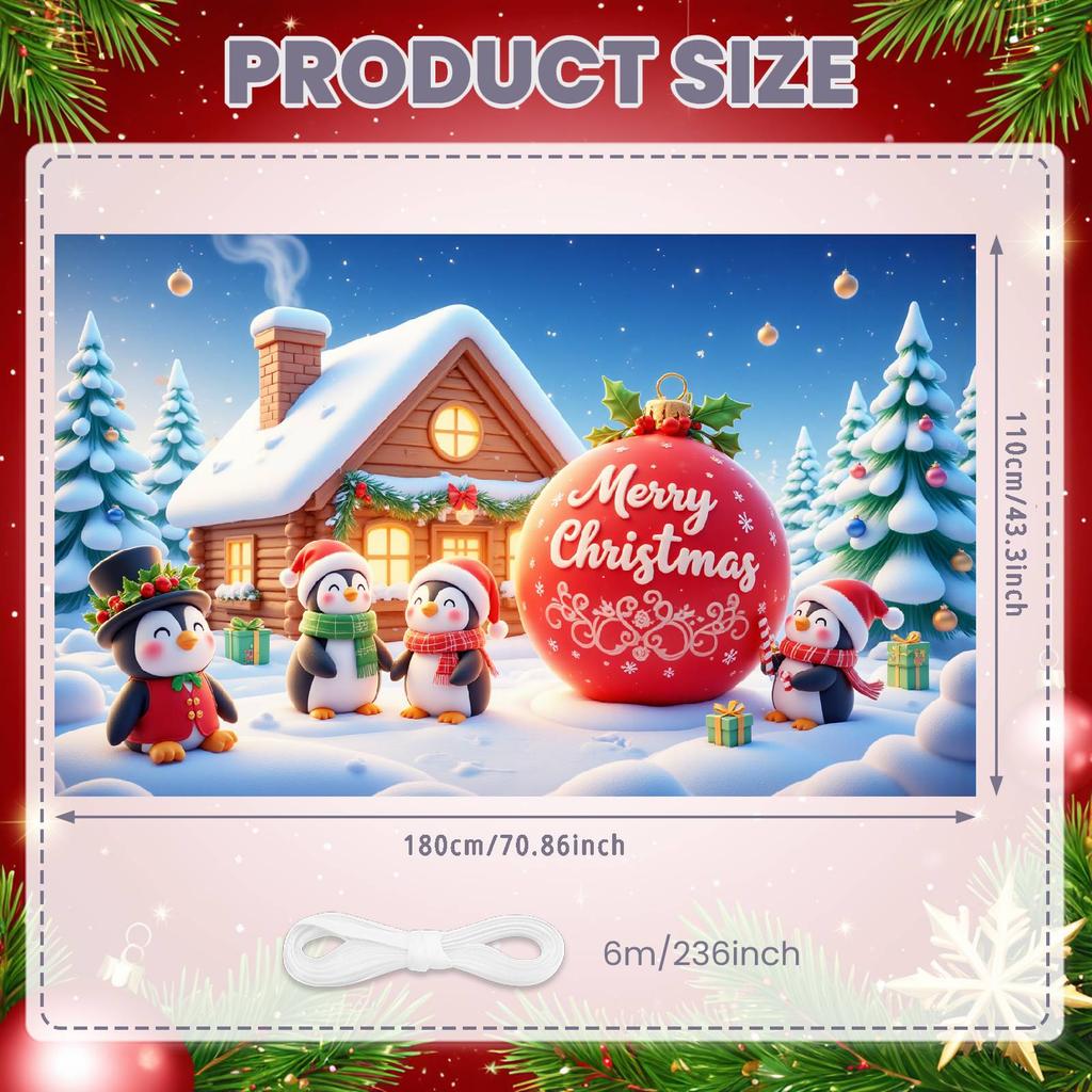 Xmas Background Festive Festive Banner Merry Christmas Banner Castle Scene Holiday Backdrop For Holiday Decoration Family Photo
