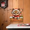 Festive Cartoon Santa Deer Ornaments Christmas Wooden Pendant, Decorative Reindeer/Santa Claus/Gnome Pattern Hanging Sign, Welcome Sign with Childlike