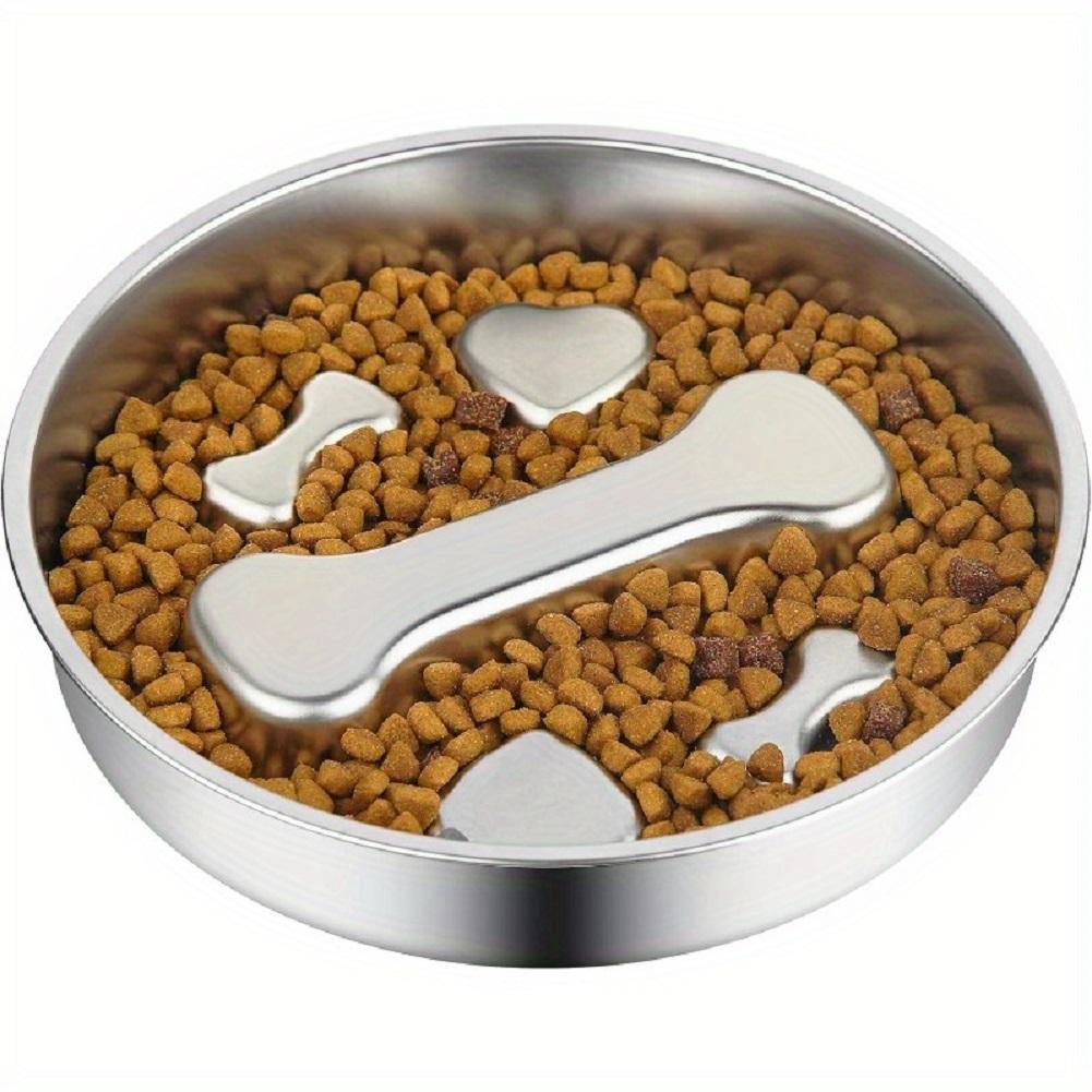 Stainless Steel Dog Bowl Pet Dog Slow Feeder with Non-Slip Mat Dog Water Bowl Anti-Choking Pet Bowl for Small & Medium Dogs