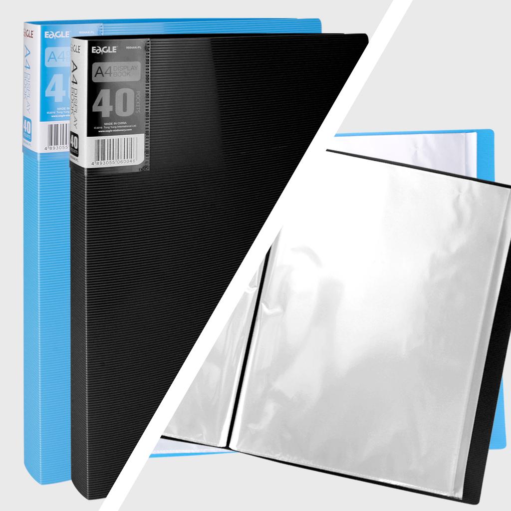 A4 Display Book 40-Pocket Art Portfolio Folder Displays 80-Page Artwork Photo Document Certificates