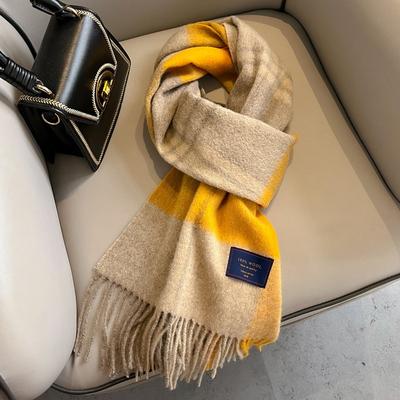 Winter Versatile Scarf Women's 100 Wool British Plaid Scarf Women's Winter Premium Feeling Coat Scarf