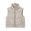 Damenweste Stehkragen 3D gesteppt verstellbarer Saum Thermobaumwolle Jacke Britische Mode Herbst und Winter Baumwollkleidung