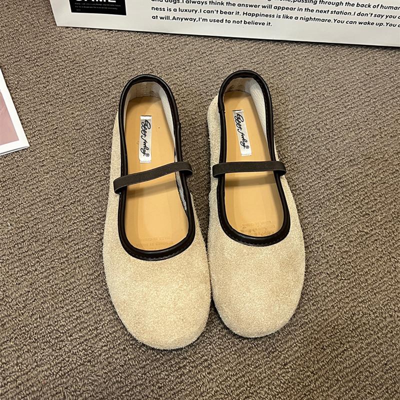Fashion Bailamos Women Flats Fashion Round Toe Women Mary Janes Shoes Autumn Female Shallow Footwear Buckle Strap Ladies Ballet Shoes