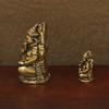 Vintage Brass Ganesha Statue Set With Exquisite Carving 2 Size Options For Home Altar Meditation Room Desktop Decor
