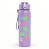 1PC Fish Heart Checkered Pattern 750ml Color Plastic Sports Water Bottle Leakproof Flip Straw Lid Suitable for Sports Office Home Use