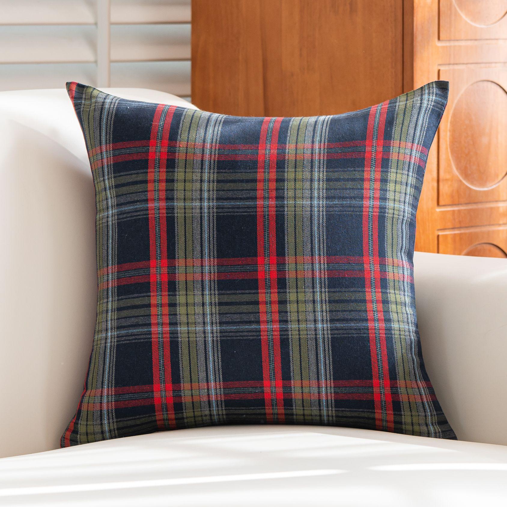 Kerstruit Kussenhoezen Schotse Tartan Kussensloop Vierkant Boerderij Huisdecoratie 30x50cm only cover