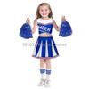 Women Girl Cheerleading Costume Sleeveless Dress Hand Flower With Stockings Dance Costume Set Schoolgirl Cheerleading Dance Suit