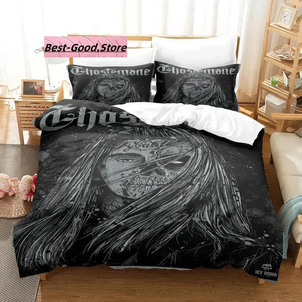 Ghostemane Beding Set Single Twin Ful Quen King-Sized Dimensionsd Dimensions Bed Linen Set Aldult Kid Bedrom Duvetcover Sets 3D Print Col Hip Hop