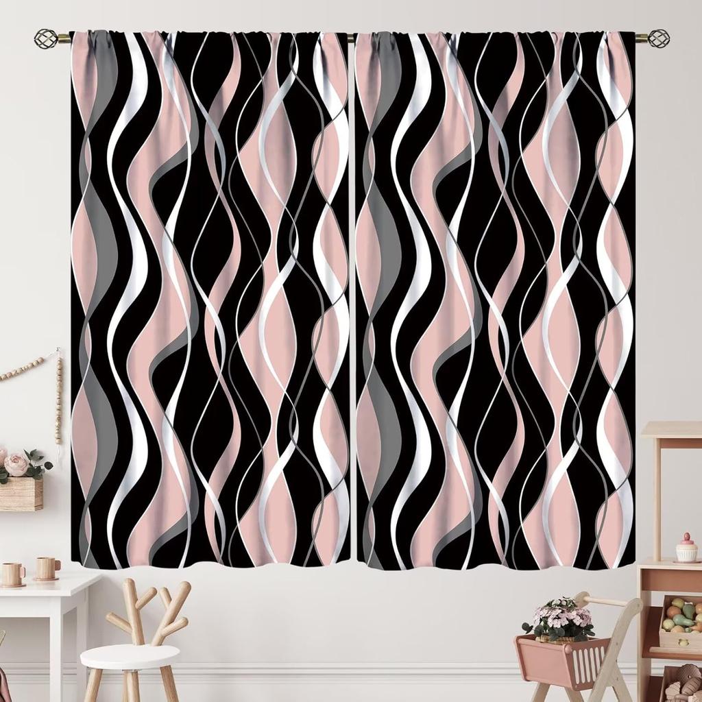 Red White Striped Curtains Vertical Stripe Geometric Modern Chic Style Curtain Bedroom Living Farmhouse Made Of Polyester Window Treatment