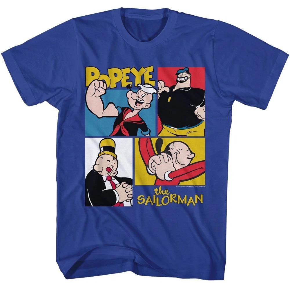 Popeye Character Squares Royal Comics Shirt 150