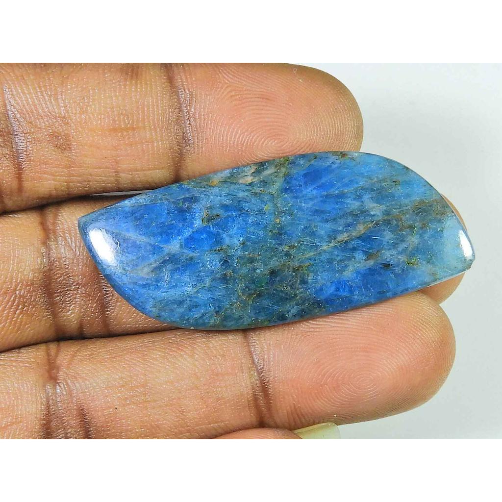 35Ct Prawdziwy Neonowo Niebieski Apatyt Fantazyjny Kryształowy Kaboszon Luźny Kamień Szlachetny 21X49MM SK-2082
