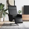 Vidaxl Reclining Armchair with Footrest, Black, Faux Leather