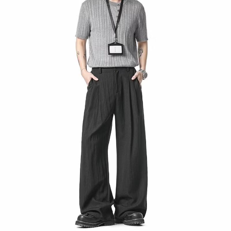 ICH MODE Women's Tencel Linen Straight Leg Casual Trousers