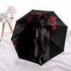 1 PC Automatic Folding Umbrella - Black Horse Pattern, Portable & Foldable Design with 8 Ribs, Christmas Birthday Gifts