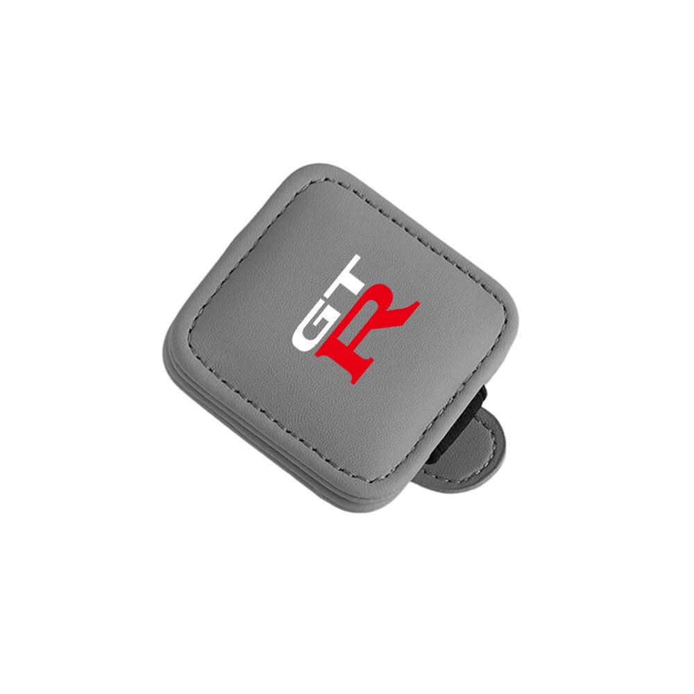 CGCBZC1 Auto Leder Brillenclip Sonnenblende Sonnenbrillen Aufbewahrung Befestigung für Nissan GTR Nismo Qashqai Leaf XTrail Tiida Kicks Versa Juke