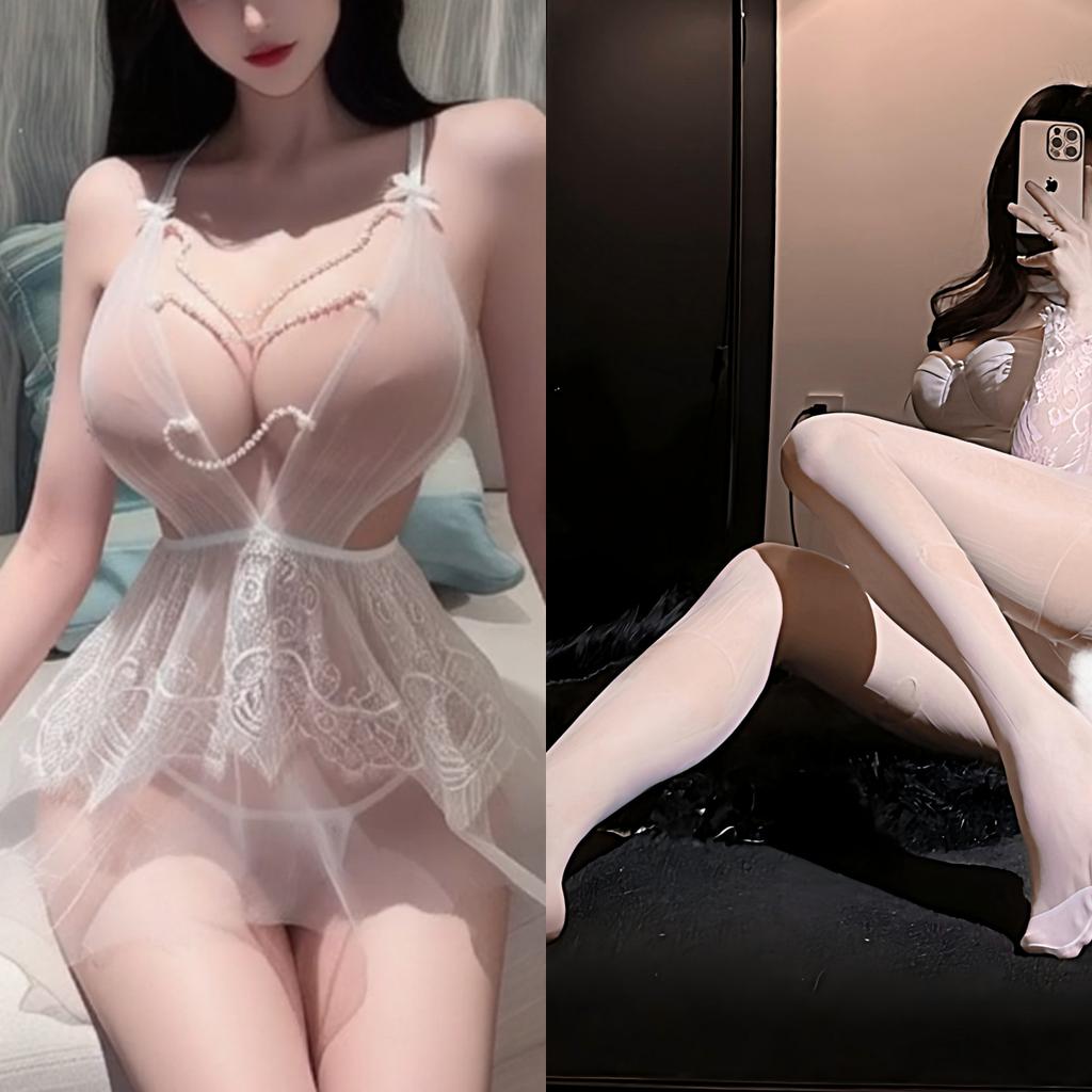 Sex Underwear Exposed Breasts Pure Desire Small Breasts Seduction Mesh Nightgown Hot No-take-off Suit Flirting Sex Underwear Uniform