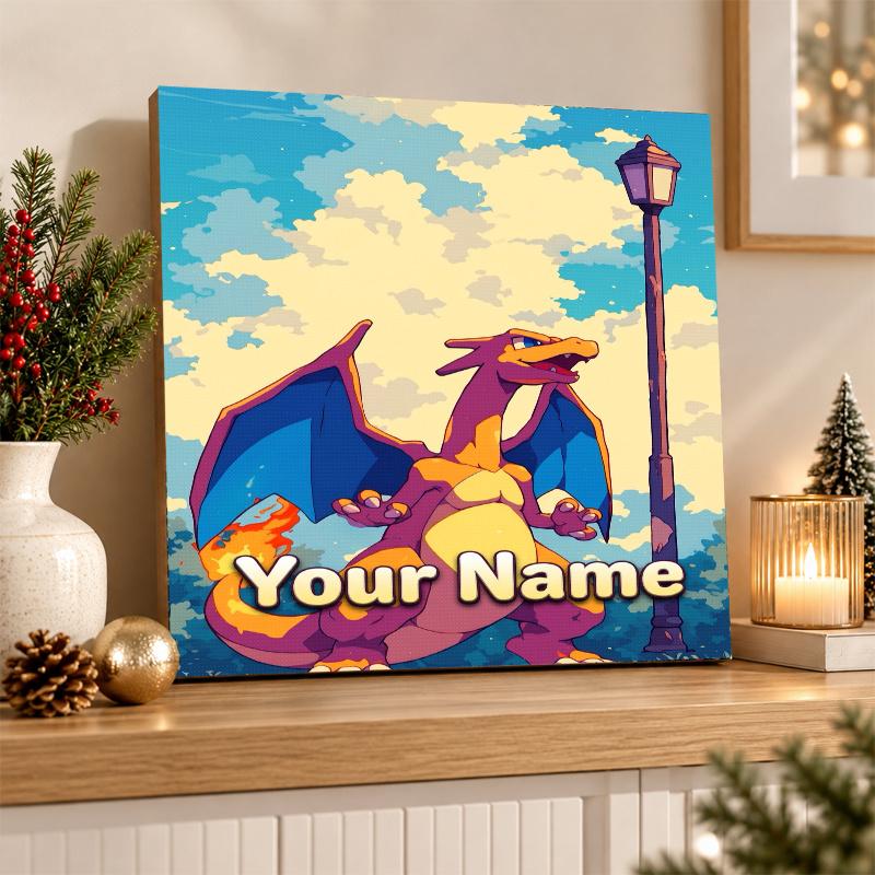 Charizard Custom Name Diamond Painting Personalized 5D Full Drill DIY Diamond Art Home Decor