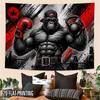 2D Flat, 2D Flat Print 1pc Tapestry Gorilla Weightlifting Tapestry Gym Motivation Art Wall Hanging for Living Room, Bedroom, Office, Party Decor, Idea