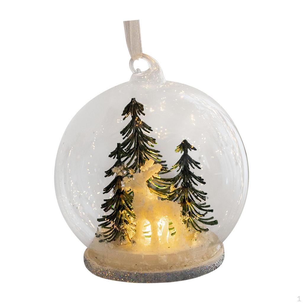 LED Christmas Balls Hanging Ornaments Glowing Glass Ball for Theme Party Holiday Wedding Decoration