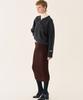 Grida J Wool Shirred Jersey Pencil Skirt _ Brown