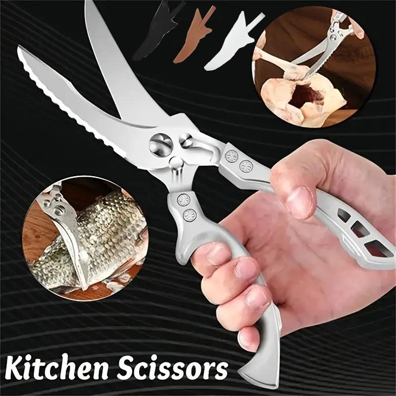 

Сверхмощные кухонные ножницы из нержавеющей стали, кухонные ножницы для куриных костей, многофункциональные кухонные ножницы для куриных костей, утки, рыбы, чистки рыбы