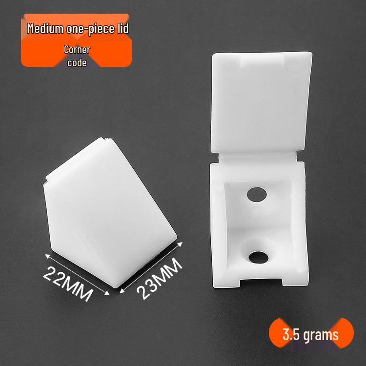 Thickened White Nylon Corner Bracket, L-Shaped 90 Degree, Triangular with Cover for Furniture Cabinet Connector