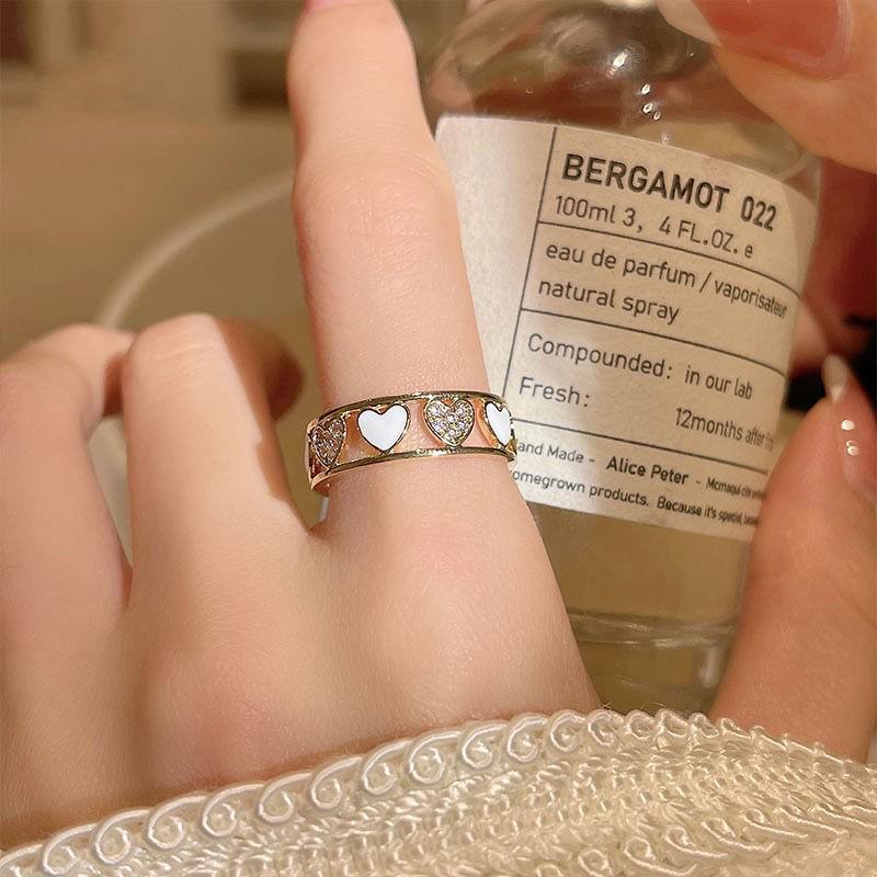 Trendy Japanese & Korean Zircon Open Ring - Elegant, High-End Design for Women