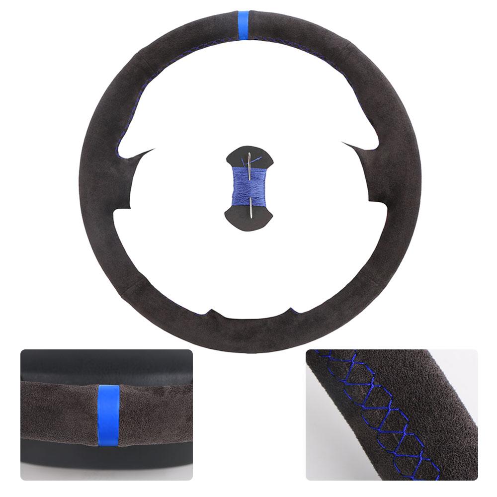 Car Steering Wheel Cover For Jeep Compass Grand Cherokee Wrangler Patriot 2012-2014 Soft Suede Leather Steering Wheel Hand-sewn