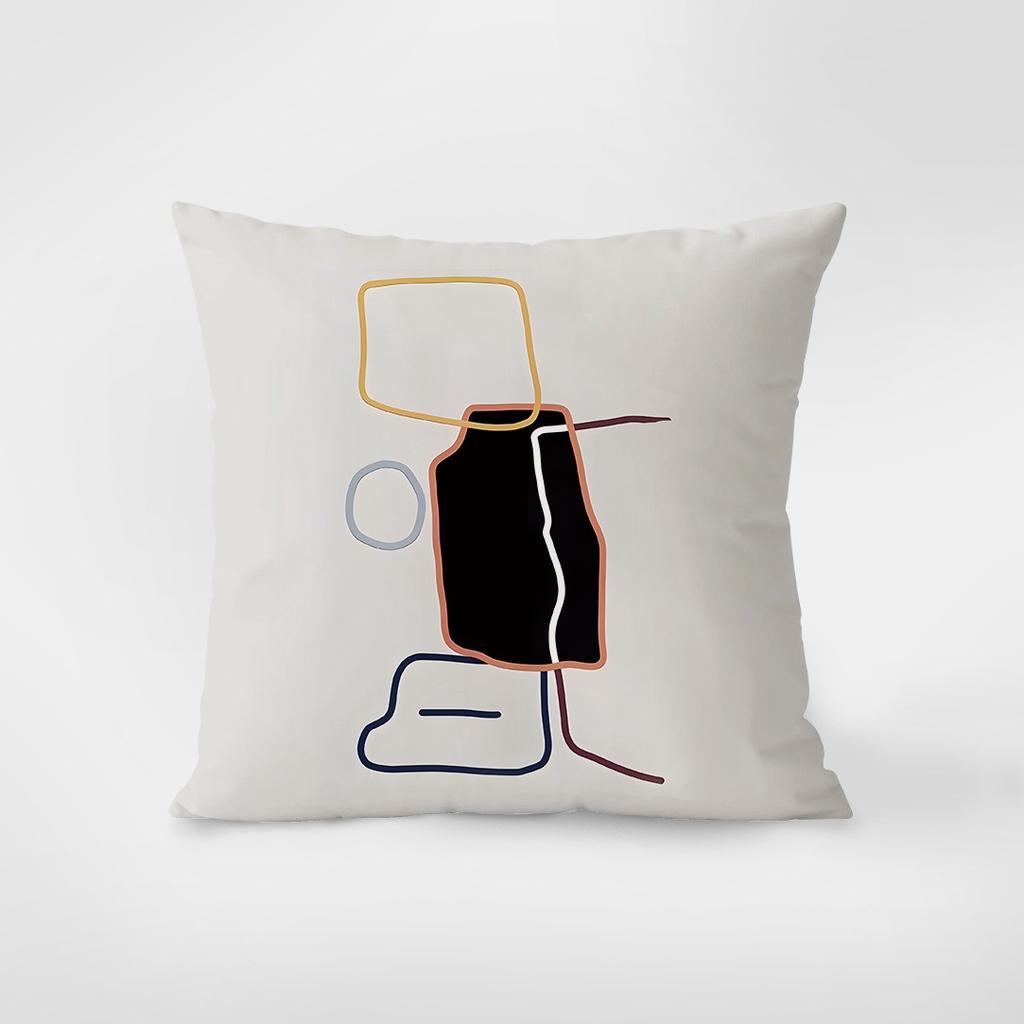 Minimalist Illustration Style Decorative Pillowcase Bedroom Living Room Square Cushion Pillowcase