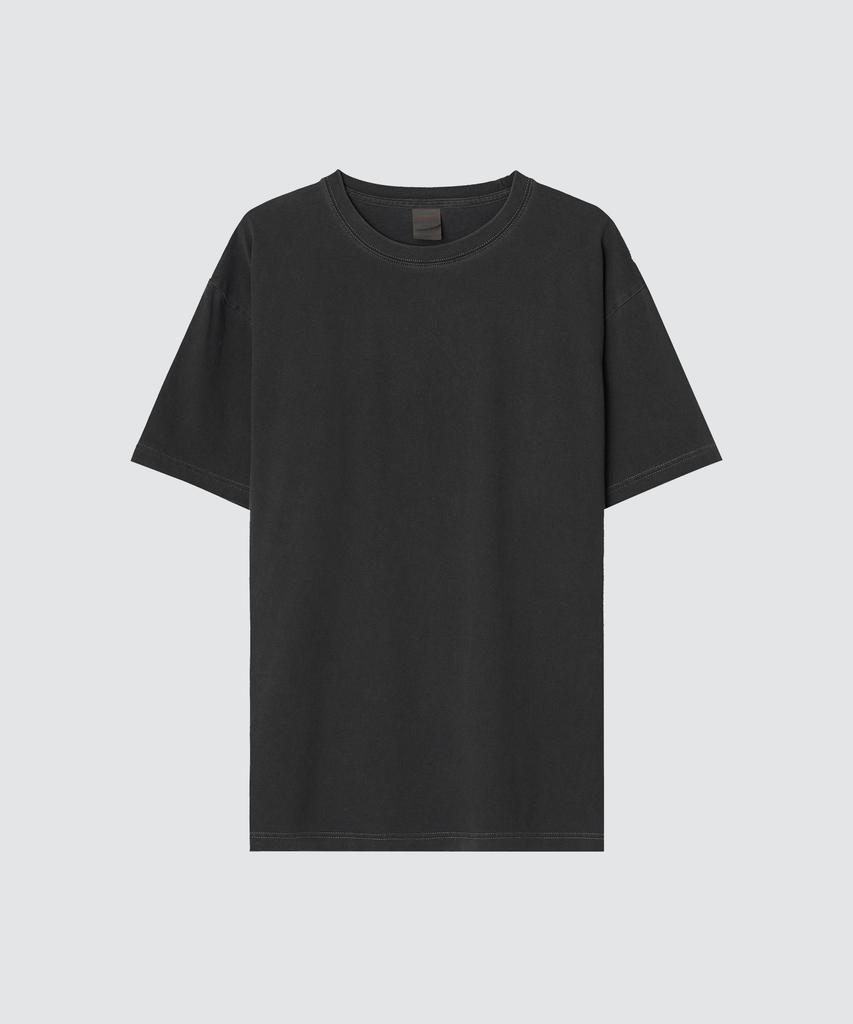 Yunaitideuaeseul 17-Count Cotton Pigment Dyed Short Sleeve T-Shirt_Charcoal
